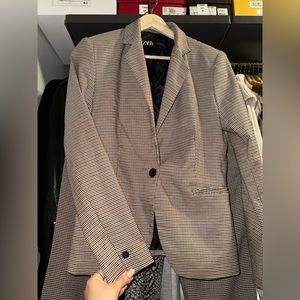 Zara houndstooth heavy blend two piece suit